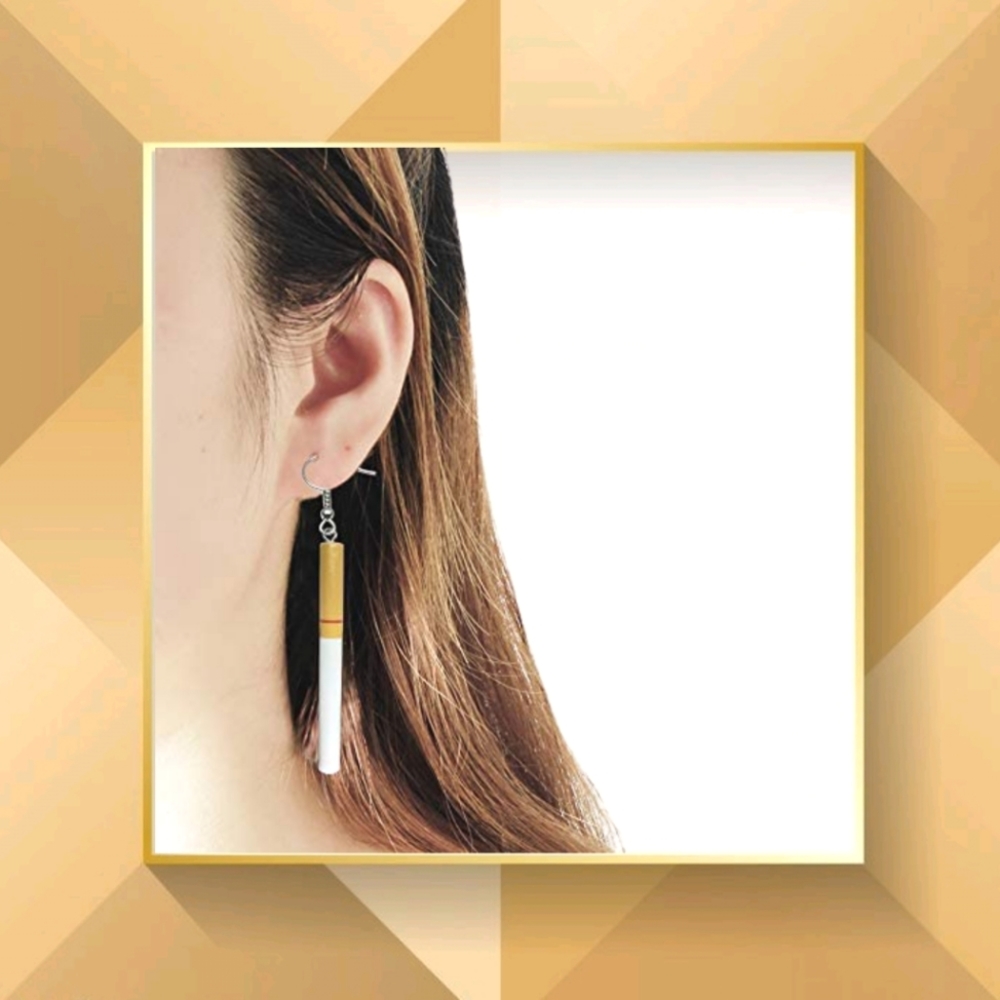 Women's Cigarette Drop Dangle Earrings